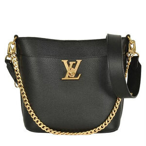 Louis Vuitton Lock Walk Shoulder Bag Leather Noir Black Chain Strap